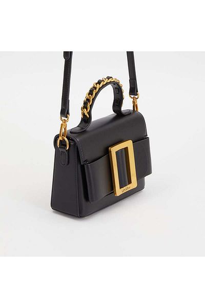 Levidor Black Chain Embroidered Premium Women's Handbag