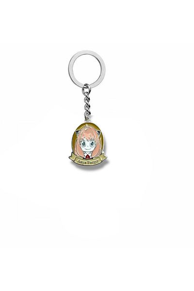 Herşey Nota Anya Forger Figured Keychain – Spy X Family Cute Anime Character Accessory