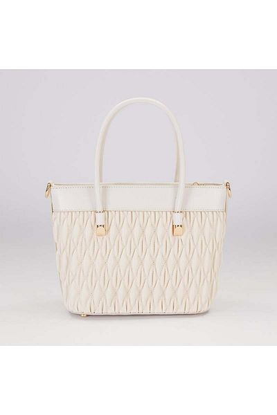 Levidor Cream Baklava Pattern Women's Handbag