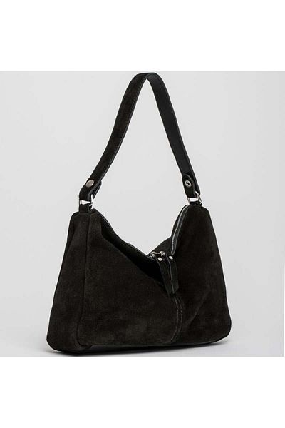 Jacquline Black Uranos N Genuine Nubuck Leather Women's Shoulder Bag