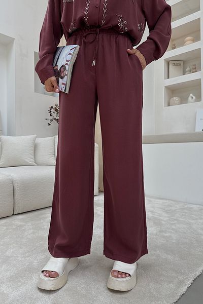 MİA NOURA Women's Tansel Fabric Lightweight Soft Fabric Pants