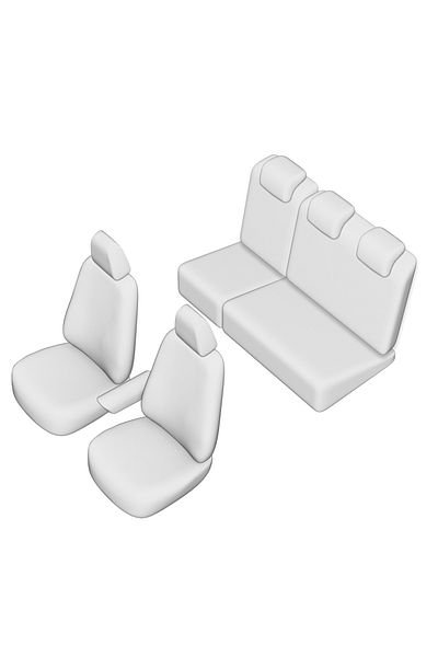 Umbrella SEAT COVER SET FOR DACIA DOKKER 2012- (SPLIT BENCH) WITH L-SHAPED REAR HEADREST