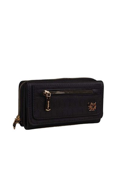 Levidor Black Women's Monogram License Printed Wallet