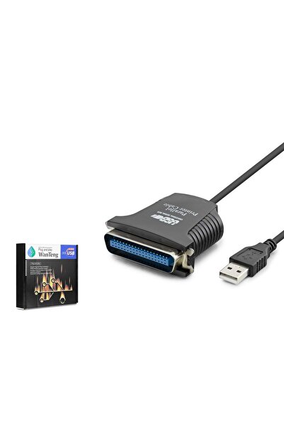 HADRON HDX7526 USB to Paralel LPT Yazıcı Dönüştürücü Kablosu 80 cm Siyah