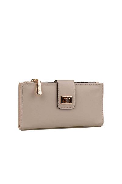 Levidor Γυναικείο πορτοφόλι Cream Flat Belt