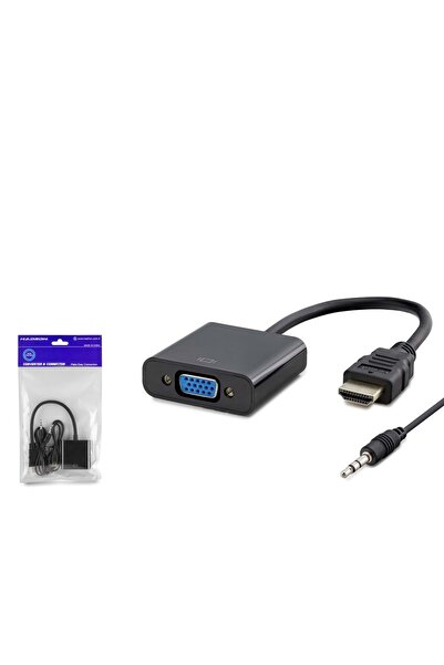HADRON محول صوت HDMI-VGA باللون الأسود Hdx7806 إلى موديل PS4 مع مدخل طاقة 5 فولت