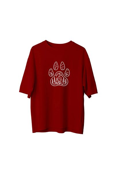 SVART WEAR Wild Paw Paw Front Side Printed Oversize Tshirt T-Shirt 100% Cotton