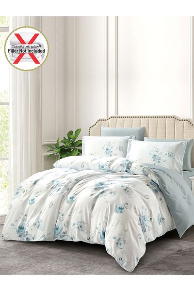 Donetella 6-Piece Printed Duvet Cover Set, King Size 220 x 240cm, Microfiber,( Without filler).