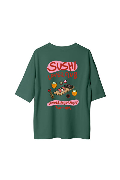 SVART WEAR Sushi Lover Club Πίσω πλευρά με τύπωμα oversized Μπλουζάκι 100% βαμβάκι