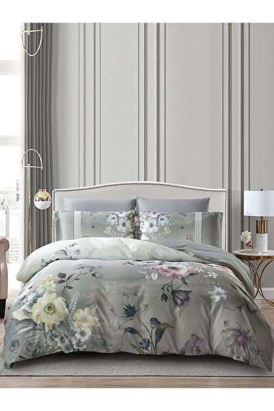 Donetella طقم غطاء لحاف مطبوع مكون من 6 قطع، مقاس كينج 220 × 240 سم، مصنوع من الألياف الدقيقة (بدون حشو).