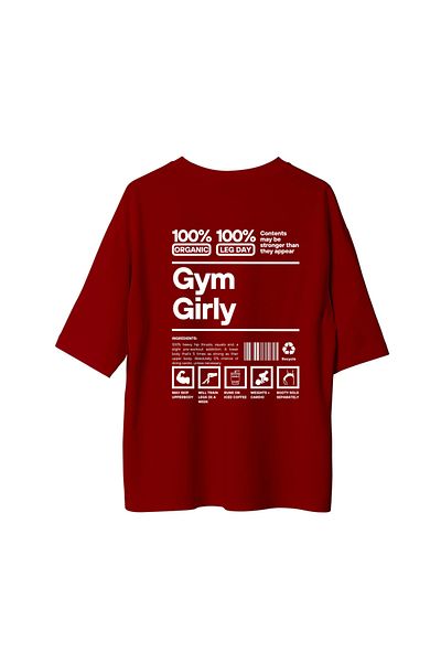SVART WEAR Gym Girly Backside Printed Oversize Tshirt T-Shirt 100% Cotton
