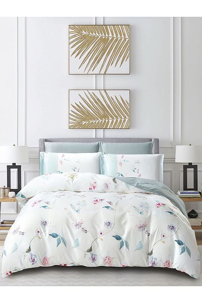 Donetella 6-Piece Printed Duvet Cover Set, King Size 220 x 240cm, Microfiber,( Without filler).