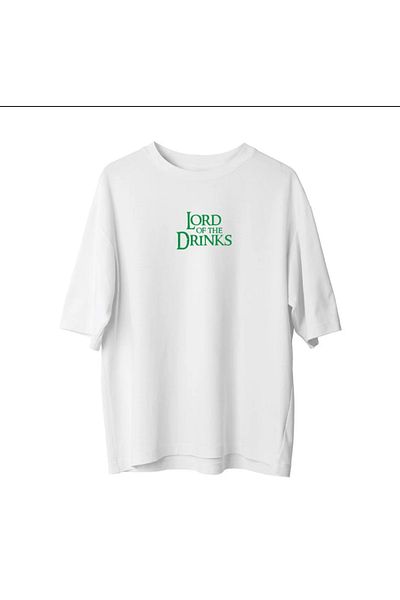 SVART WEAR Lord of the Drinks Drink Front Side Printed Oversize Tshirt T-Shirt 100% Cotton