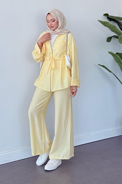 Şulemoda Giyim مجموعة السراويل الصغيرة باللون الأصفر
