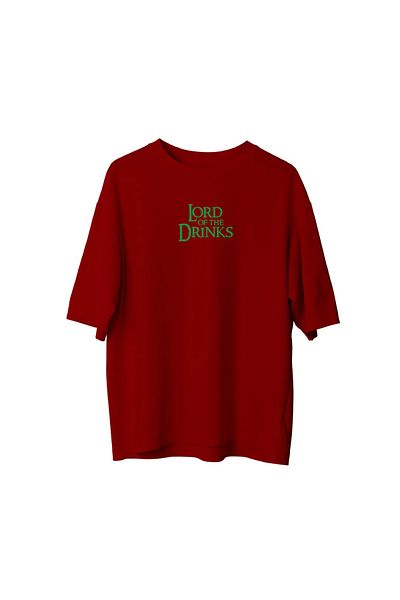 SVART WEAR Lord of the Drinks Drink Front Side Printed Oversize Tshirt T-Shirt 100% Cotton