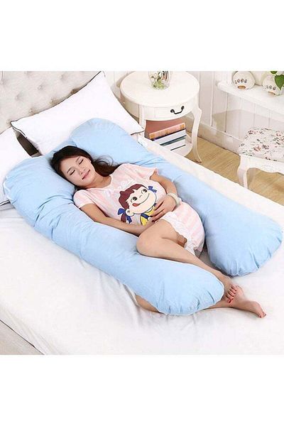 fun zone Detachable Maternity Pillow Cotton Sky Blue 80x140cm
