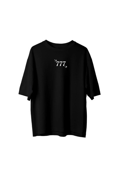 SVART WEAR 777 Față cu imprimeu supradimensionat tricou Tricou bumbac 100%