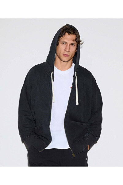 Champion Time Capsule Full Zip Hoodie Sweatshirt Siyah Erkek Sweatshirt -2207...