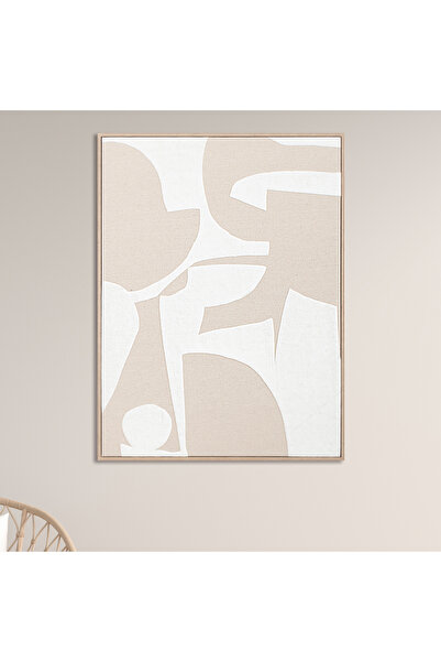 homez soft geometric shapes canvas wall art in a wooden frame 60* 80*4.5cm