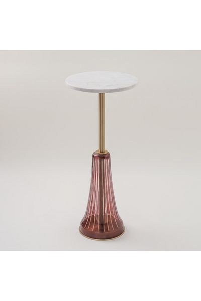 homez marble side table 30*56cm, pink