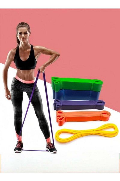 fun zone Exercise Resistance Bands Set Of 5 Resistance Loops Extra Light To Extra Heavy Resistance Work Out B