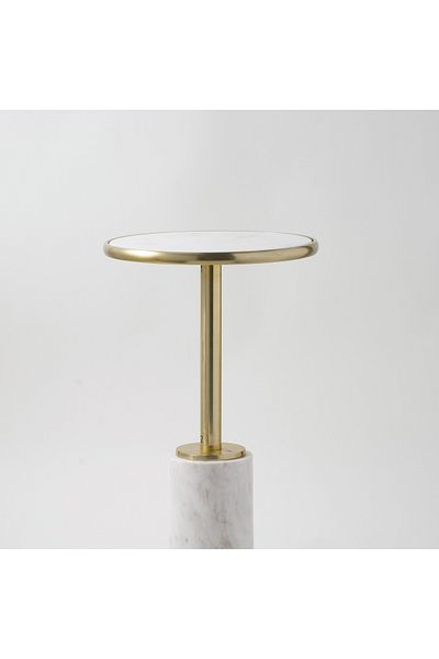 homez marble side table 31*31*51cm, white