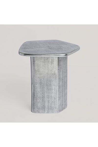 homez Metal Side Table, Silver 48*46*52 Cm