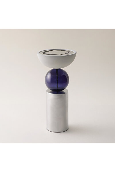 homez Dome Shaped Ramadan Aluminum Decortive Piece Yaqut Collection 12.7*12.7*40Cm, White