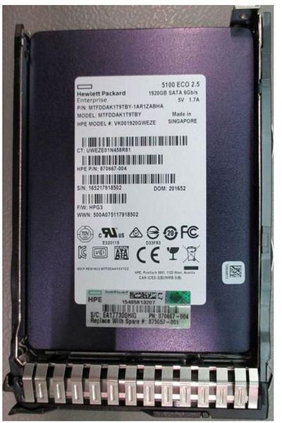 Inna marka Unitate SSD HP Enterprise 1.92TB SFF SATA RI DS SC, 875657-001