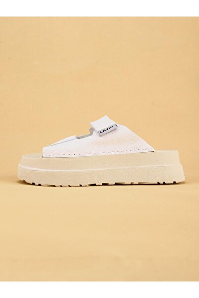 layki Γυναικείες παντόφλες ZEYU Διπλή Ανατομική Σόλα Λευκή