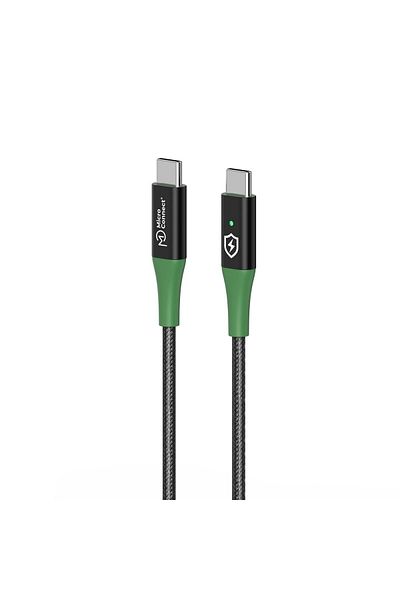 MicroConnect Cablu de încărcare inteligentă USB-C la USB-C 1m Negru-Verde, MC-SMART USB-C-C-01