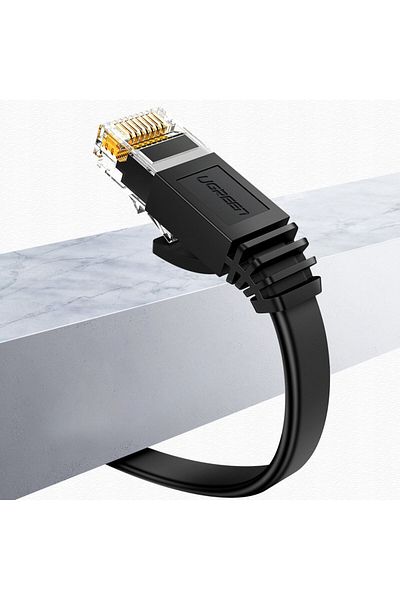Ugreen Cablu de patch LAN plat RJ45 Ethernet Cat. 6 8m negru