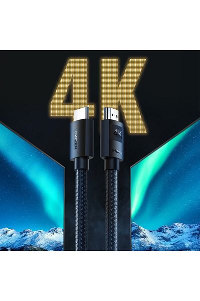 Ugreen Kabel przewód wytrzymały w oplocie HDMI 2.0 4K 2m czarny