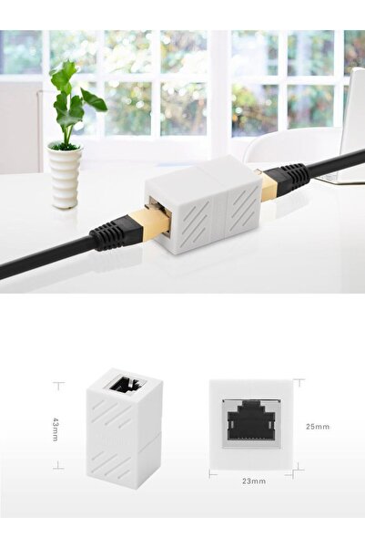 Ugreen Złączka łącznik kabli sieciowych skrętki RJ45 biały