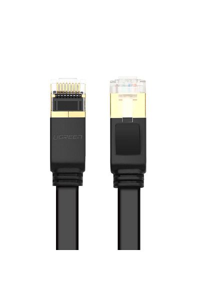 Ugreen Płaski patchcord kabel przewód sieciowy LAN STP RJ45 Cat 7 10Gbps 10m czarny