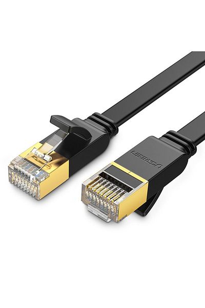 Ugreen Płaski patchcord kabel przewód sieciowy LAN STP RJ45 Cat 7 10Gbps 10m czarny