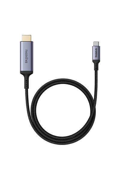 Baseus Kabel przewód USB-C - HDMI 8K 60Hz elastyczny wytrzymały 1.5m czarny