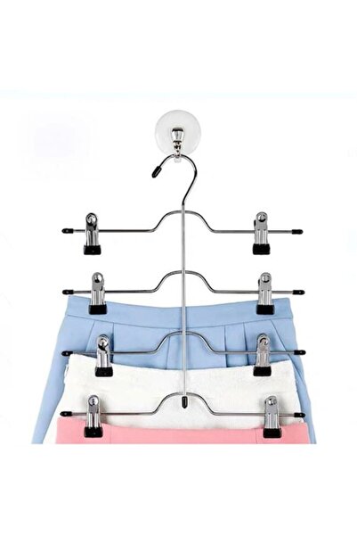 Home Cuier metalic ShopHome pentru fuste și pantaloni cu 4 cleme metalice 33 cm