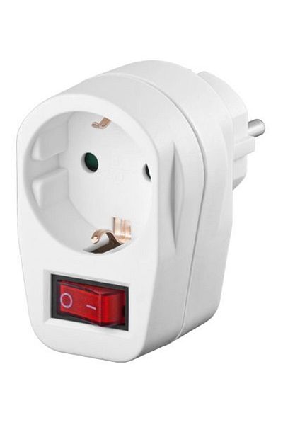 MicroConnect Safety socket adapter, white, GRUTIMER2