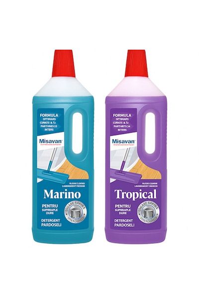 Misavan Soluții de curățare a podelelor DUO – Tropical & Marino, 2 x 800 ml