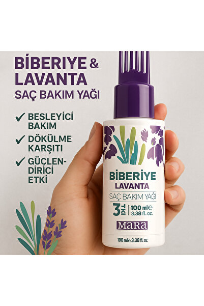 Mask MA RA Biberiye&Lavanta Saç Bakım Yağı 100 ml–3 Etki ✨Dökülme Karşıtı 💧B...