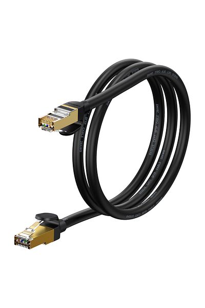 Baseus Szybki kabel sieciowy Patchcord RJ45 CAT 7 10Gbps 1m - czarny