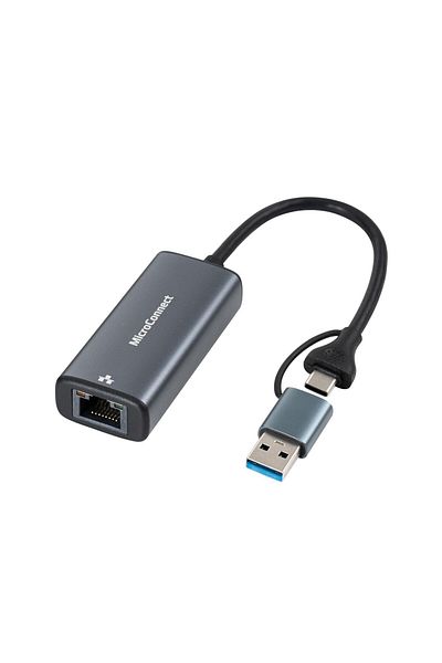 MicroConnect Adapter sieciowy USB-C/A do RJ45 2,5G, MC-USBACNET2.5G