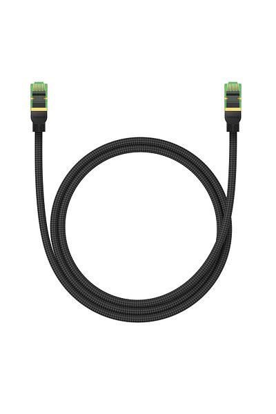 Baseus Szybki kabel sieciowy LAN RJ45 cat.8 40Gbps plecionka 1m czarny