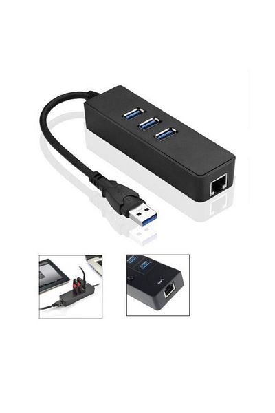 MicroConnect USB 3.0 - USB 3.0 x 3/RJ45