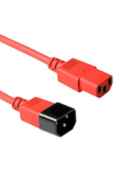 MicroConnect Kabel zasilający C14F do C13M, czerwony, 3m, PE1413R3