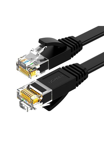 Ugreen Cablu de conectare LAN plat RJ45 Ethernet Cat. 6 12m negru