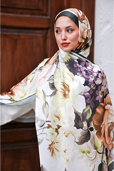 MSCARFS شال حريري منقوش من سود