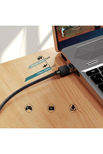 Ugreen Kabel przewód patchcord Ethernet RJ45 Cat 7 10 Gbps 5m - czarny