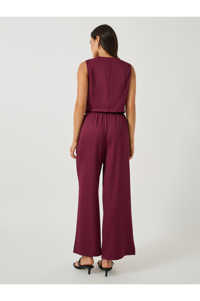 Take Two By Styli Solid V Neck Sleeveless Vest and Straight Leg Pants Co-Ords